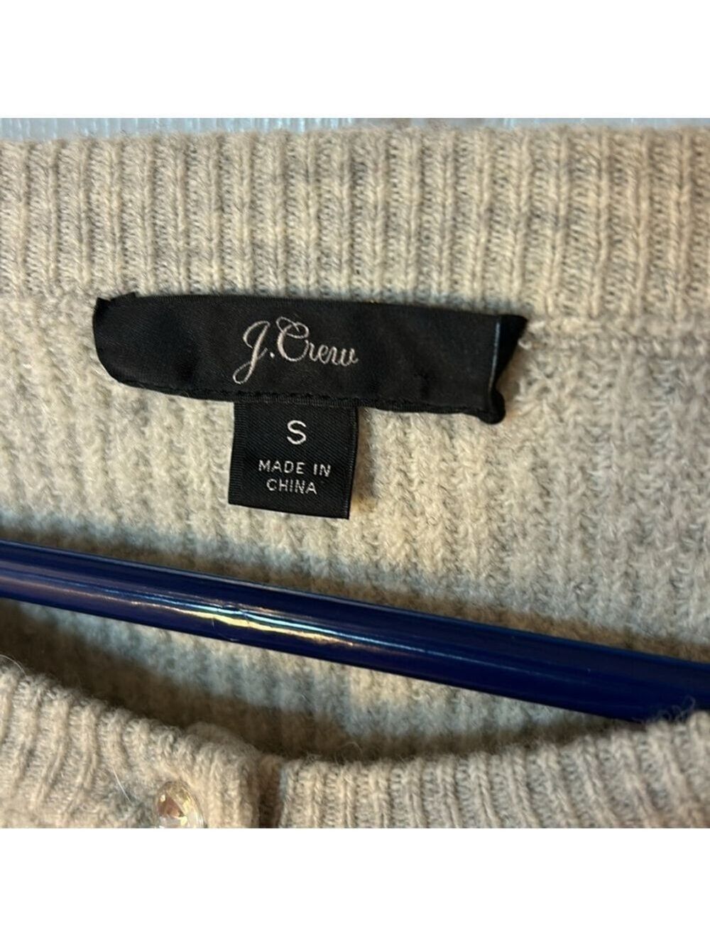 J.Crew alpaca and wool blend buttoned cardigan with rhinestone buttons small - Picture 3 of 6